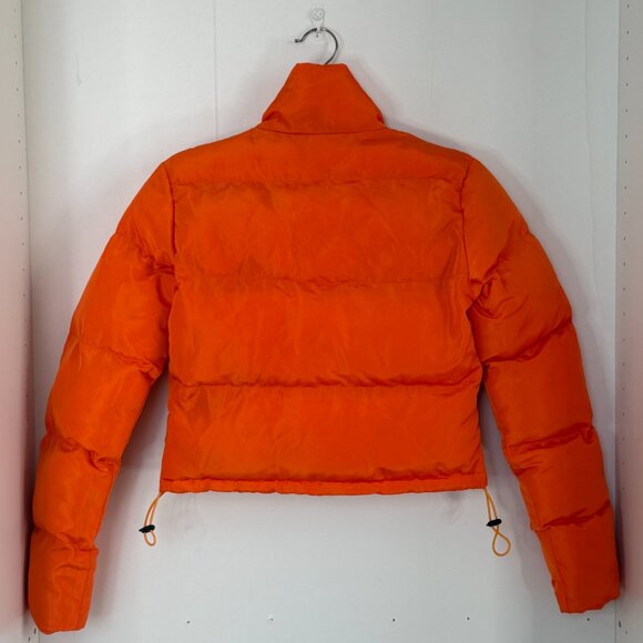 Orange Puffer Bubble Coat Jacket – Size Small - Picture 7 of 12